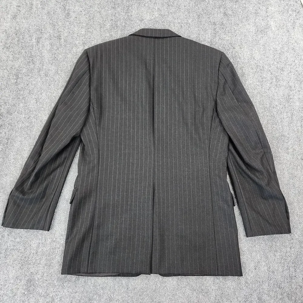 Hickey Freeman Blazer Mens 38R Gray Pinstripe Wool Sport Coat 2 Button USA Union